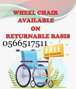 Wheel chair available for returnable basis