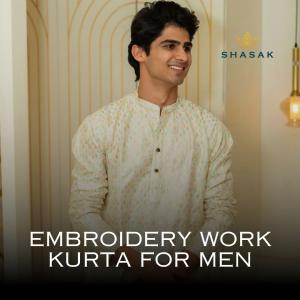 The Heavy Off-White Long Kurta With Multicolour Thread Work And Sequins
