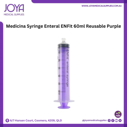 Medicina Syringe Enteral ENFit 60ml Reusable Purple - Joya Medical Supplies